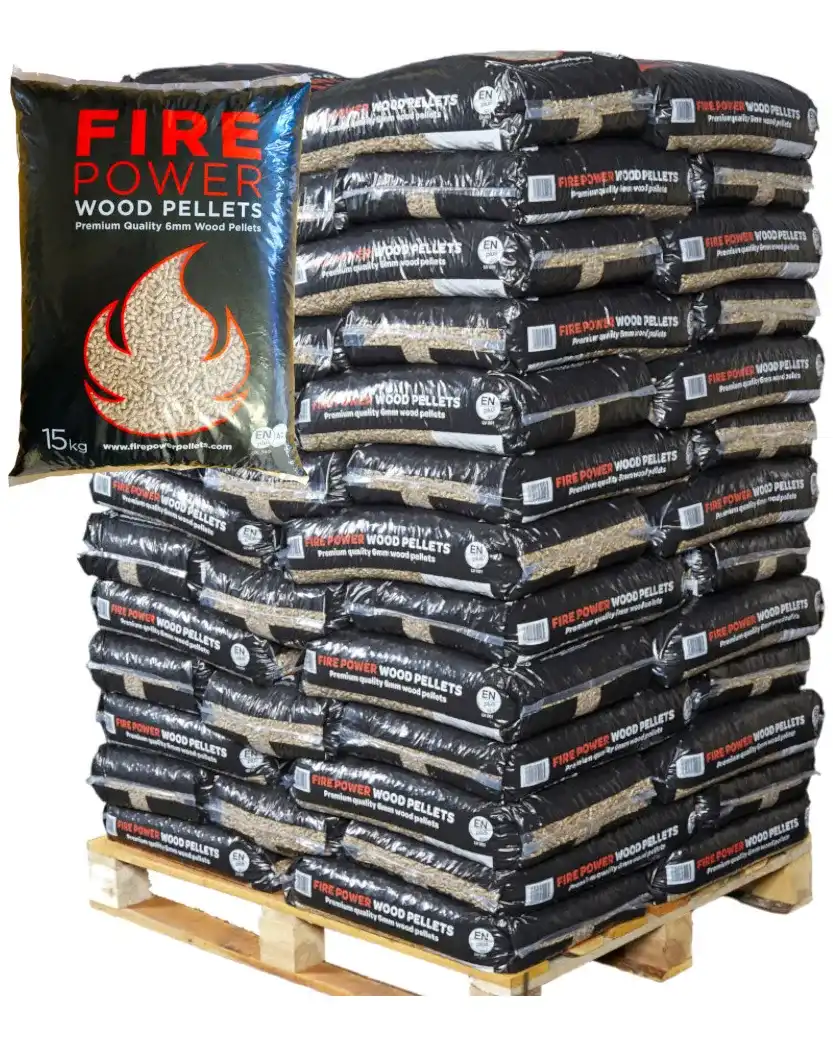 wood pallet fire sticker black bag