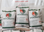 Woodlets Wood Pellets white bags