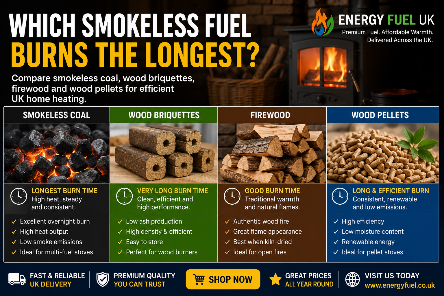 Which Smokeless Fuel Burns the Longest